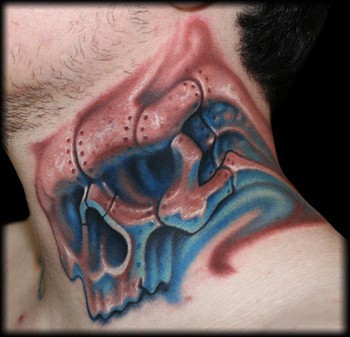 Looking for unique  Tattoos? Skull neck 2